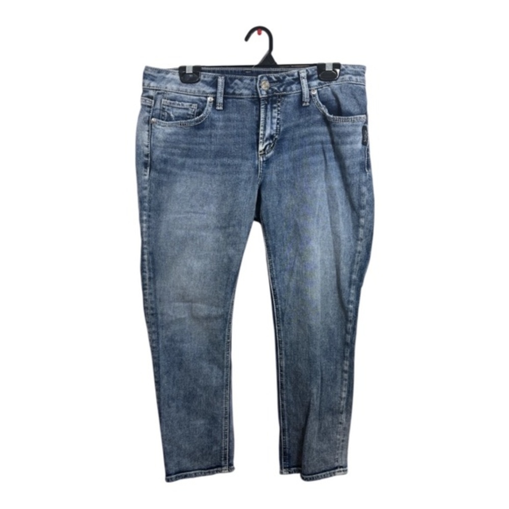 Silver Jeans Capris Womens Size 28 Blue Denim Elyse Slim Crop Western